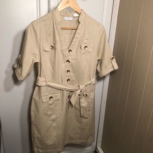 Linen Blend Safari Dress